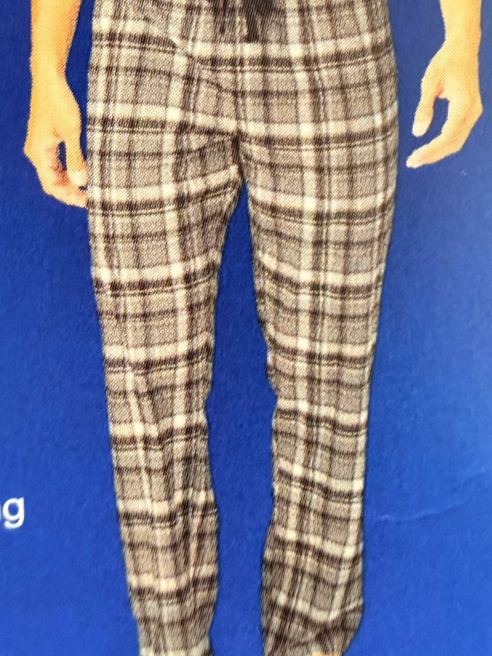 Hanes Men's Black and White Plaid Pants